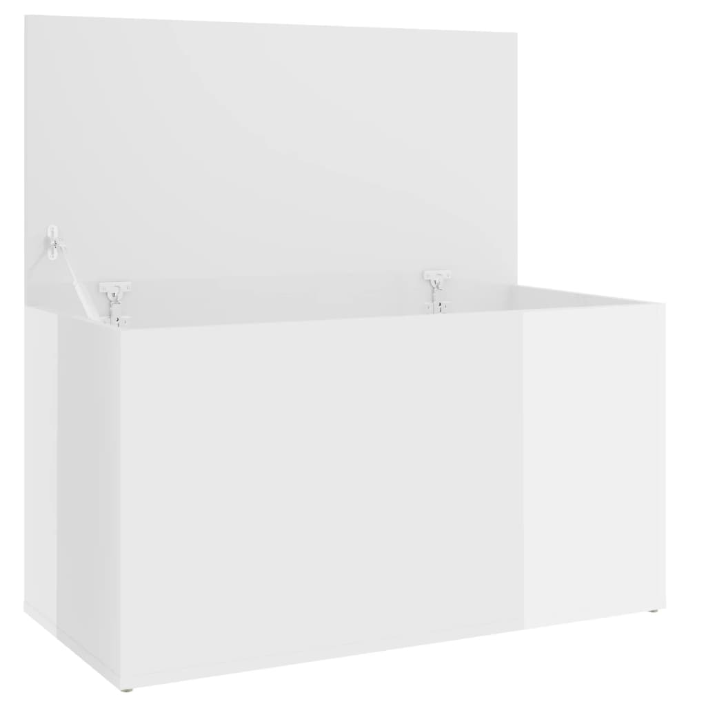 Storage Chest High Gloss White 84x42x46 cm Engineered Wood