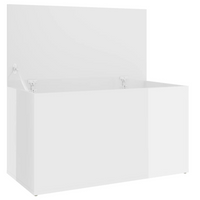 Storage Chest High Gloss White 84x42x46 cm Engineered Wood