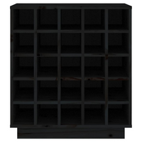 Wine Cabinet Black - Solid Wood Pine - 55.5x34x61 cm