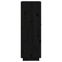 Wine Cabinet Black 45x34x100 cm Solid Wood Pine - Ample Storage Space, Sturdy Frame