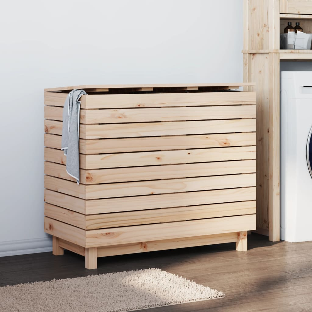 vidaXL Laundry Basket 88.5x44x76 cm Solid Wood Pine - Convenient and Stylish Storage Solution