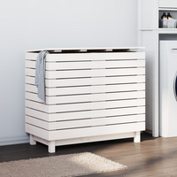 vidaXL Laundry Basket White 88.5x44x76 cm Solid Wood Pine - Convenient and Stylish Storage Solution