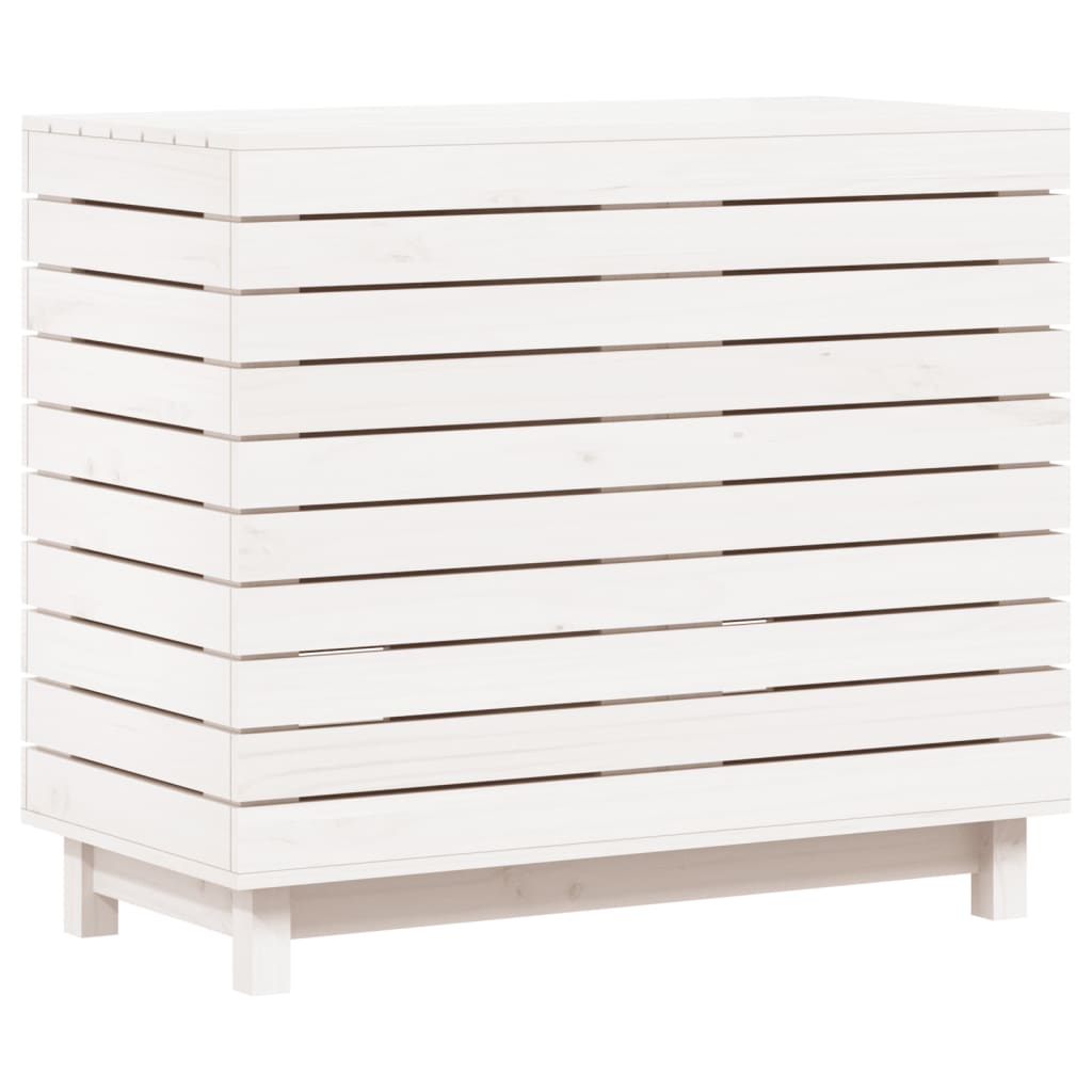 vidaXL Laundry Basket White 88.5x44x76 cm Solid Wood Pine - Convenient and Stylish Storage Solution