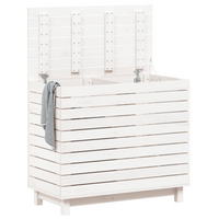 vidaXL Laundry Basket White 88.5x44x76 cm Solid Wood Pine - Convenient and Stylish Storage Solution