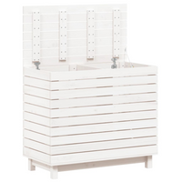 vidaXL Laundry Basket White 88.5x44x76 cm Solid Wood Pine - Convenient and Stylish Storage Solution