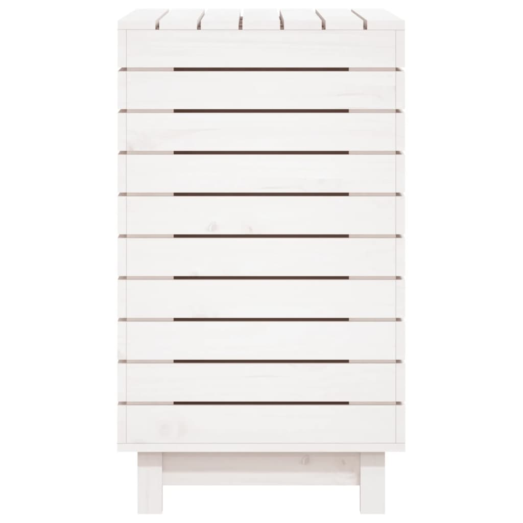 vidaXL Laundry Basket White 88.5x44x76 cm Solid Wood Pine - Convenient and Stylish Storage Solution