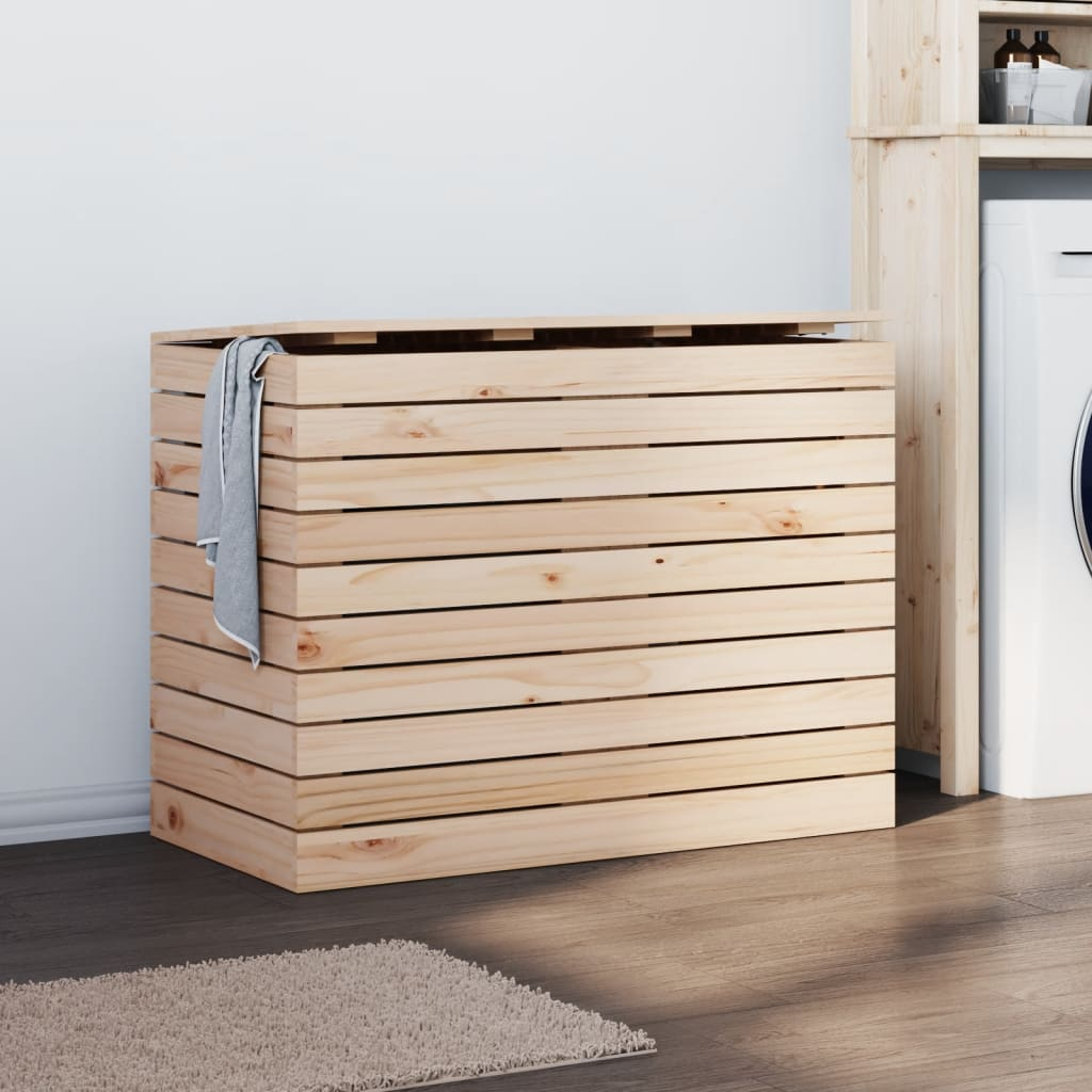 vidaXL Laundry Basket 88.5x44x66 cm Solid Wood Pine - Convenient Storage Solution for Your Laundry