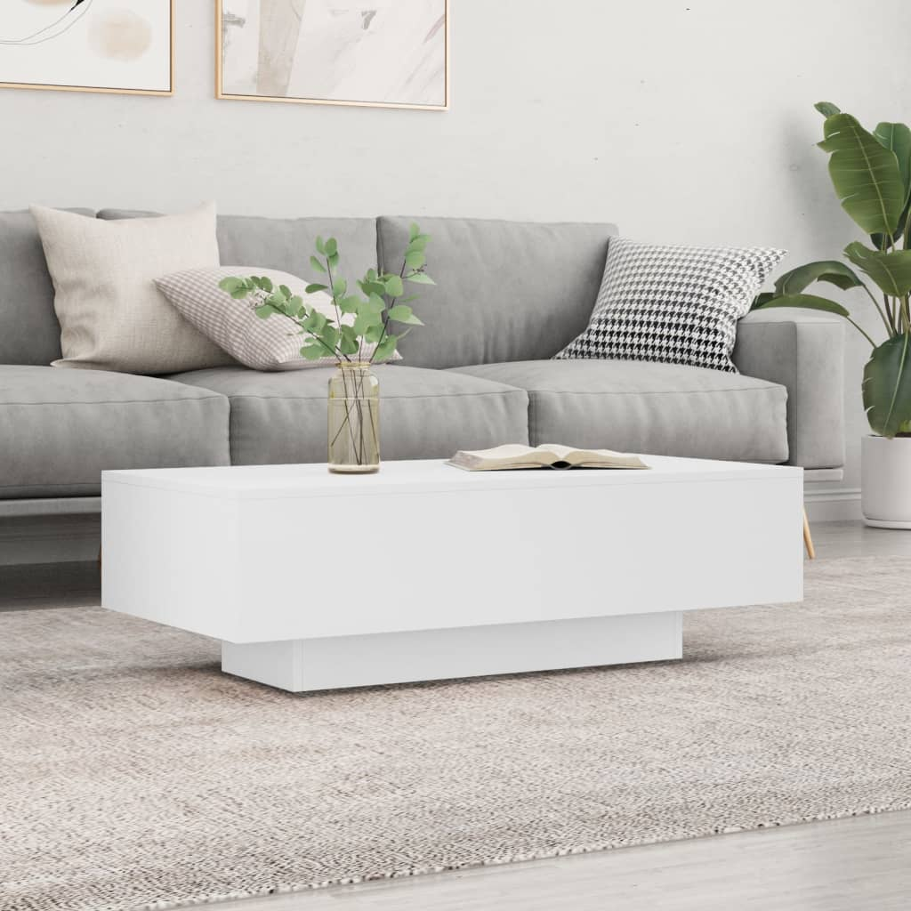 Coffee Table White 100x49.5x31 cm - Engineered Wood | Elegant Living Room Furniture