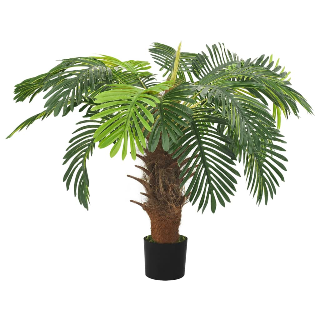 vidaXL Artificial Cycas Palm with Pot 90 cm Green - Lifelike Indoor Plant for Home or Office