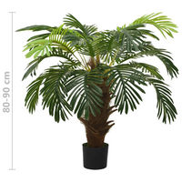 vidaXL Artificial Cycas Palm with Pot 90 cm Green - Lifelike Indoor Plant for Home or Office