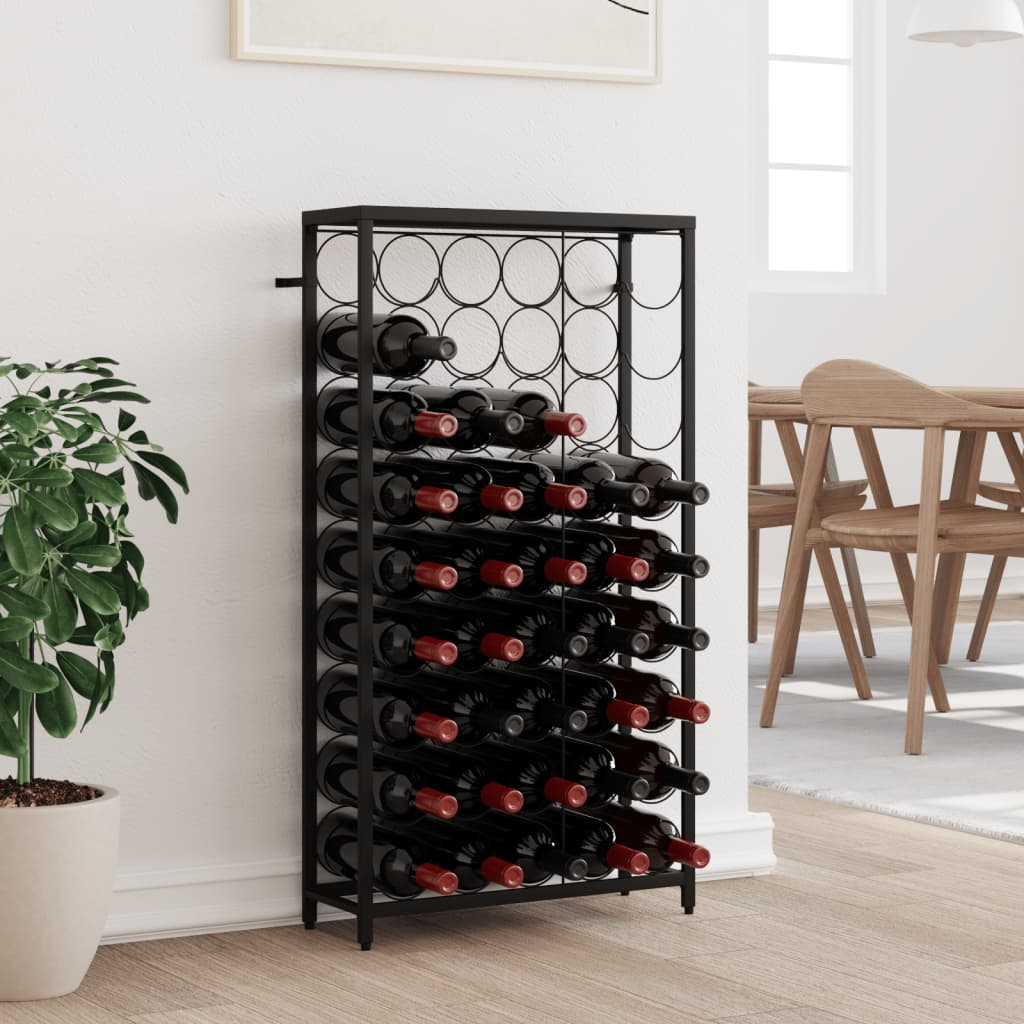 Wine Rack for 45 Bottles Black | 54x18x100 cm | Wrought Iron