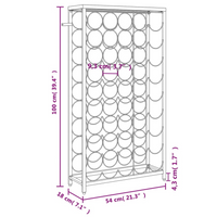 Wine Rack for 45 Bottles Black | 54x18x100 cm | Wrought Iron