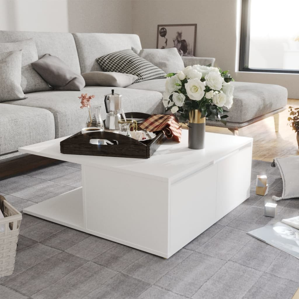 Coffee Table White 80x80x31 cm Engineered Wood - Stylish and Functional