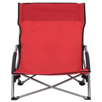 Folding Beach Chairs 2 pcs - Red Fabric | Comfortable & Sturdy