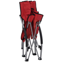 Folding Beach Chairs 2 pcs - Red Fabric | Comfortable & Sturdy