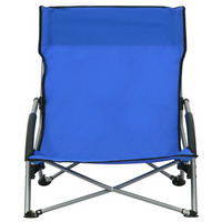 Folding Beach Chairs 2 pcs Blue Fabric - Comfortable and Weather-Resistant