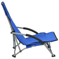 Folding Beach Chairs 2 pcs Blue Fabric - Comfortable and Weather-Resistant