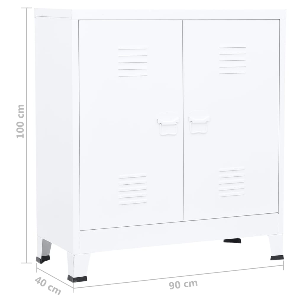 Industrial Storage Chest White Steel - Durable and Stylish Storage Solution