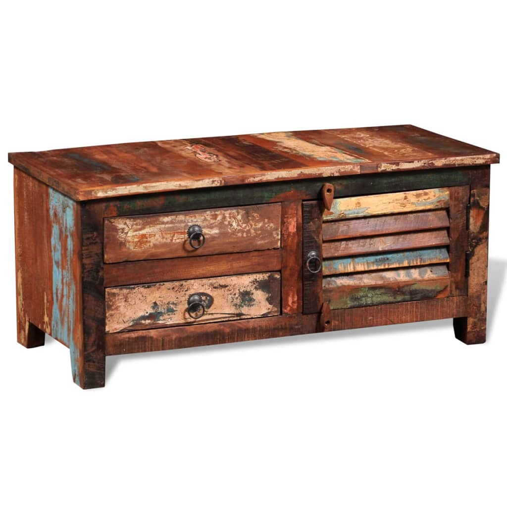 Reclaimed TV Hi-Fi Cabinet Side Cabinet Solid Wood - Antique-Style Storage Furniture