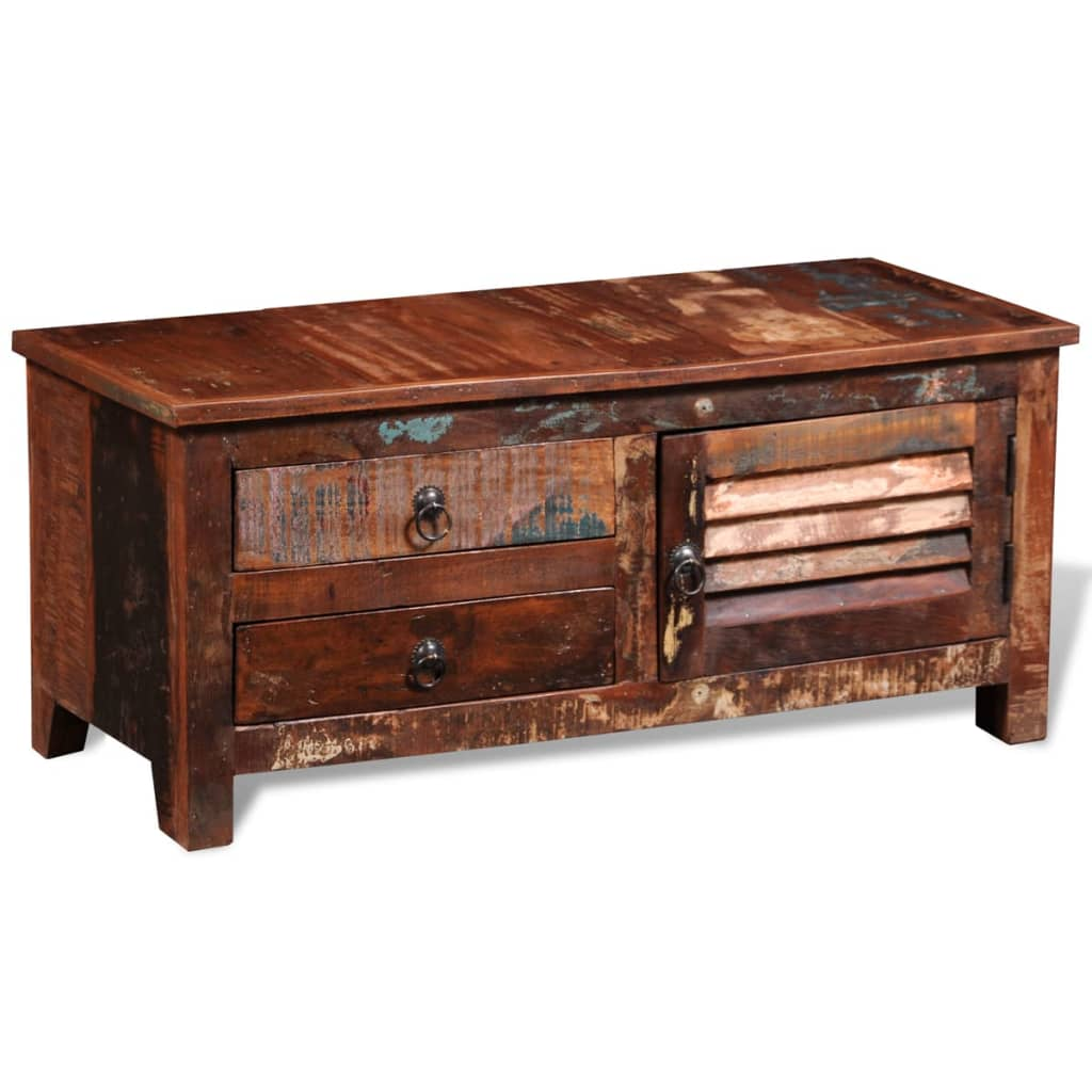 Reclaimed TV Hi-Fi Cabinet Side Cabinet Solid Wood - Antique-Style Storage Furniture