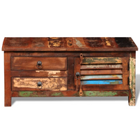 Reclaimed TV Hi-Fi Cabinet Side Cabinet Solid Wood - Antique-Style Storage Furniture