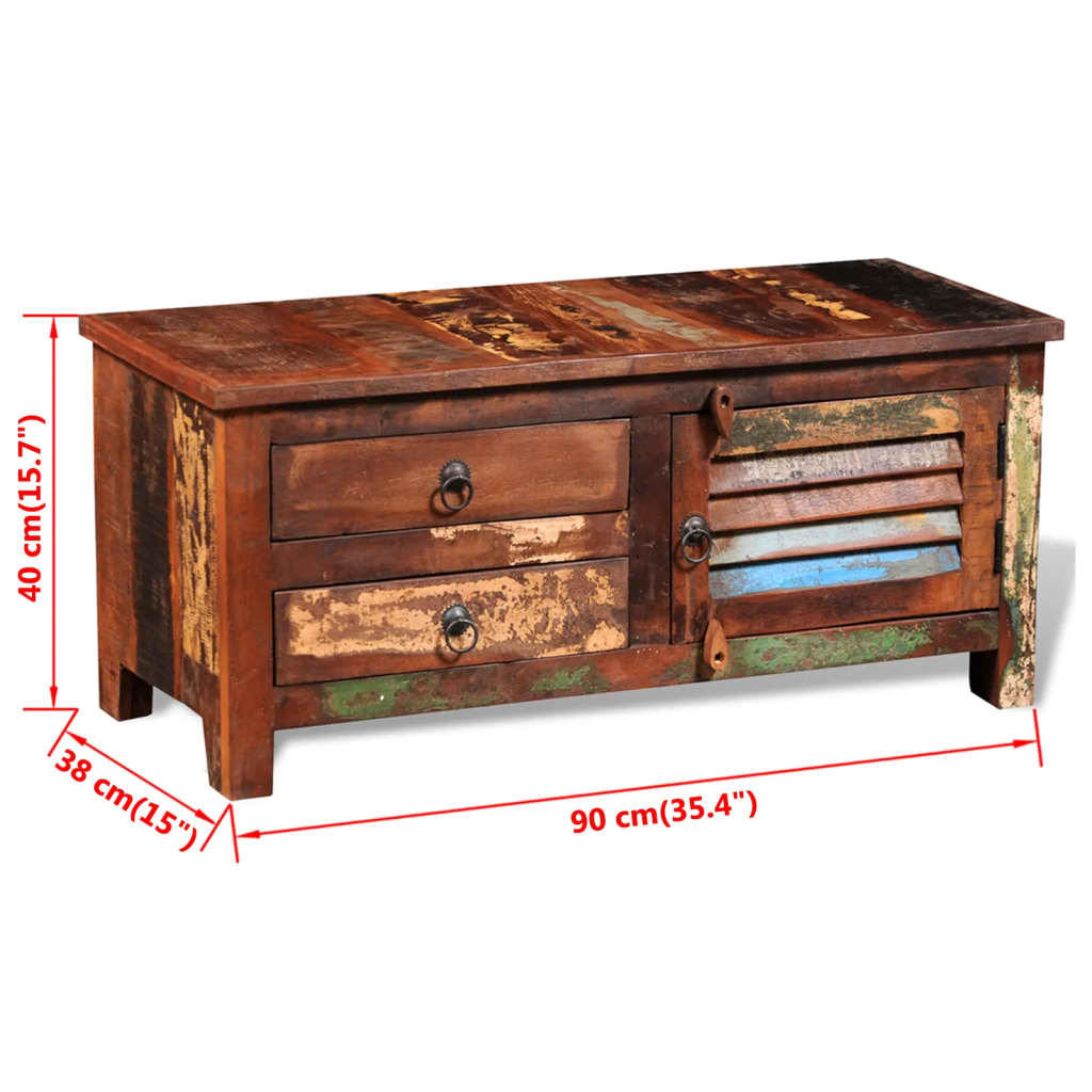 Reclaimed TV Hi-Fi Cabinet Side Cabinet Solid Wood - Antique-Style Storage Furniture