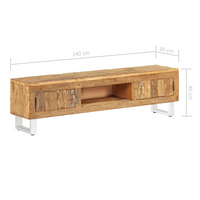 TV Stand Solid Reclaimed Wood 140x30x40 cm - Retro Style TV Cabinet for Living Room or Entertainment Area