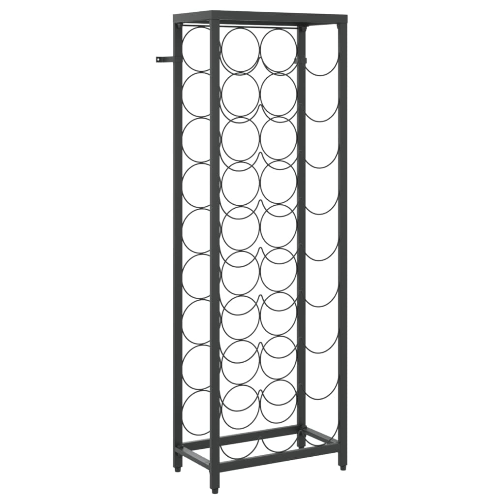 Wine Rack for 27 Bottles Black 34x18x100 cm Wrought Iron