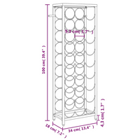 Wine Rack for 27 Bottles Black 34x18x100 cm Wrought Iron