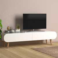 TV Stand SMILE White 120x30x40cm - Stylish and Durable Entertainment Center