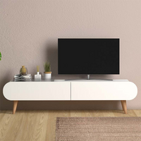 TV Stand SMILE White 120x30x40cm - Stylish and Durable Entertainment Center