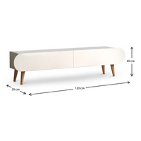 TV Stand SMILE White 120x30x40cm - Stylish and Durable Entertainment Center