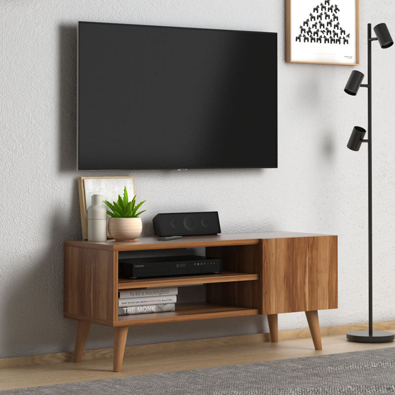 TV Stand CASSANDRA Walnut - Stylish and Functional TV Stand