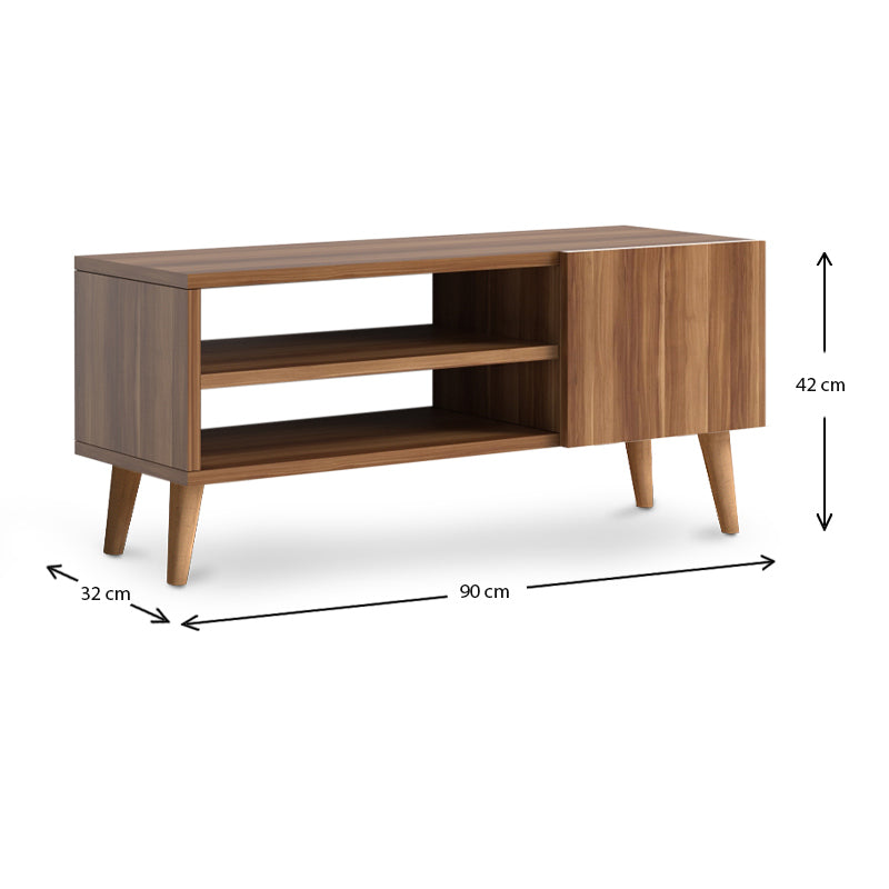 TV Stand CASSANDRA Walnut - Stylish and Functional TV Stand