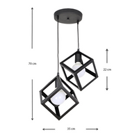 EQUALL Black Hanging Lamp - Stylish Lighting for Any Space