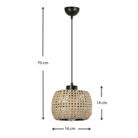 E27 Rattan Hanging Lamp ANDORRA Natural - Illuminate Your Space with Style