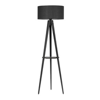 ANIKE Black Floor Lamp | High Quality Wood & Fabric Shade