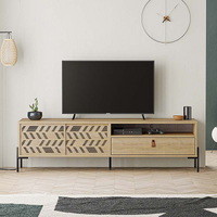 TV Stand LUMIA Oak 170x45x48,6cm | High-Quality Melamine | Laser-Cut Designs | EUTR, FSC, ISO Certified