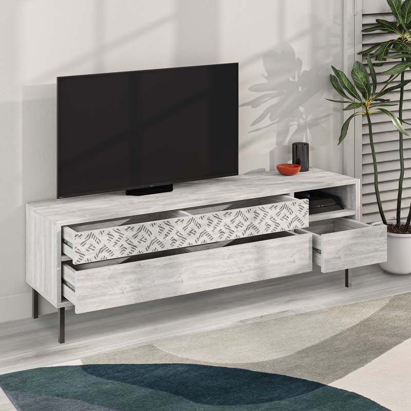 TV Stand MUSTER Ancient White - Stylish, Functional, and Durable