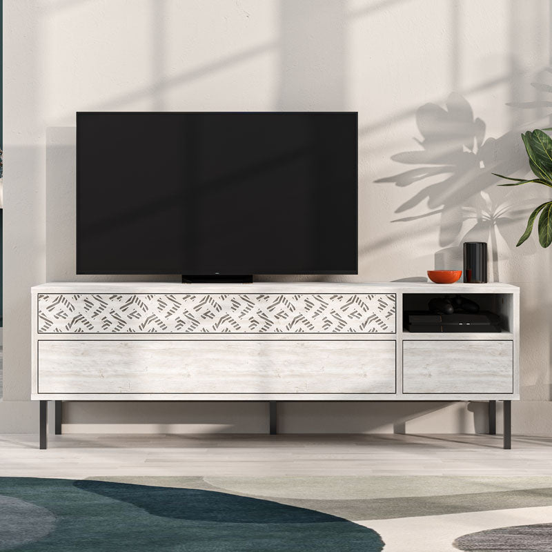 TV Stand MUSTER Ancient White - Stylish, Functional, and Durable