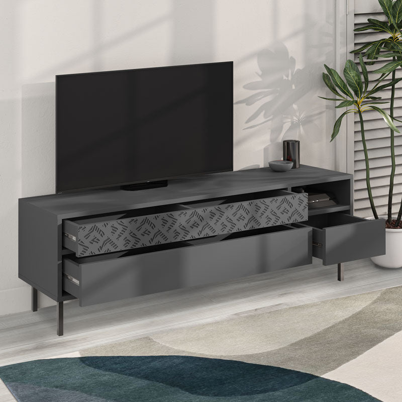 TV Stand MUSTER Anthracite 144,6x35,6x48,4cm - High Quality & Stylish Design