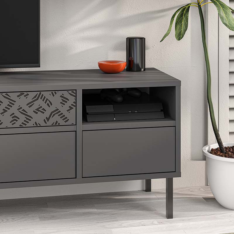 TV Stand MUSTER Anthracite 144,6x35,6x48,4cm - High Quality & Stylish Design