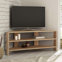 TV Stand CORNER Oak - High-Quality Melamine Construction | European Quality Standards | Ideal for Home and Business