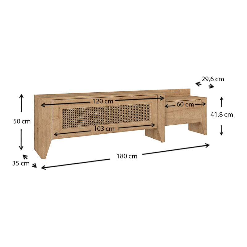 TV Stand ANDALUSIA 180x30x50cm - Stylish and Functional TV Stand for Your Home or Business