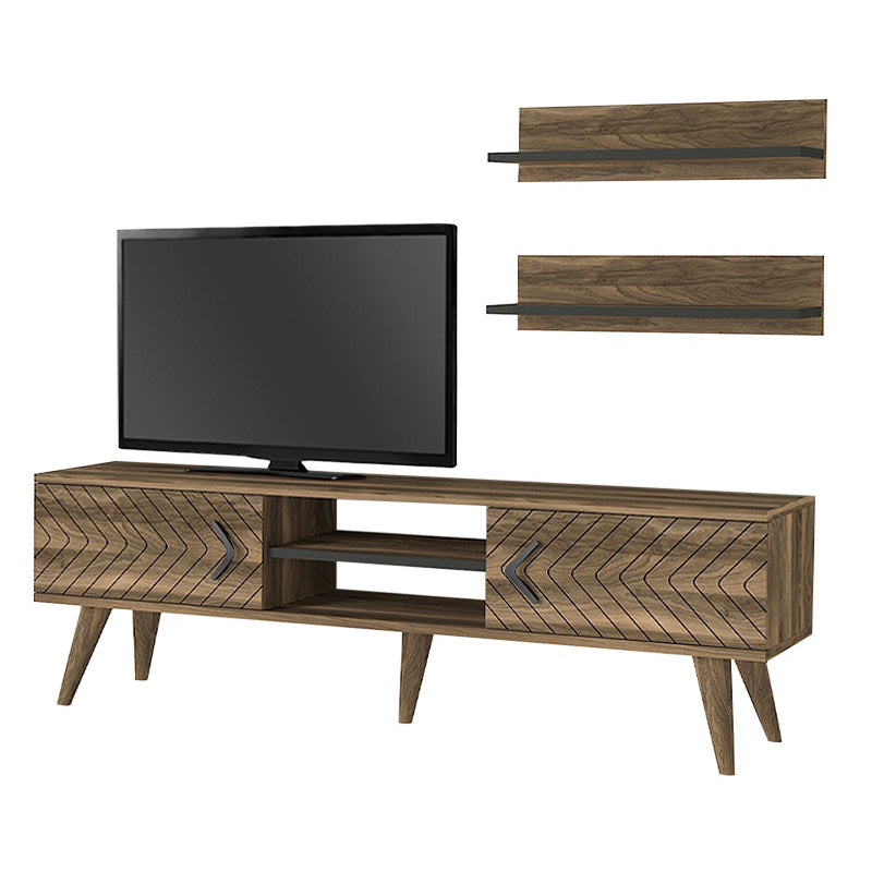 TV Stand CARUSSO Walnut 150x30x45,5cm - Stylish Design and Ample Storage Space