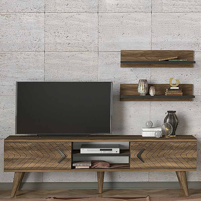 TV Stand CARUSSO Walnut 150x30x45,5cm - Stylish Design and Ample Storage Space