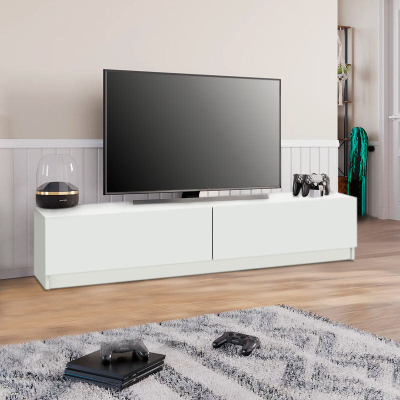 TV Stand DOLORES - White, 160x31.3x32.9cm | High-Quality, Eco-Friendly, and Certified