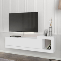 TV Stand PURE White - Wall-Mounted, High-Quality Melamine, Modern Design