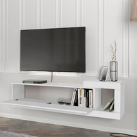 TV Stand PURE White - Wall-Mounted, High-Quality Melamine, Modern Design