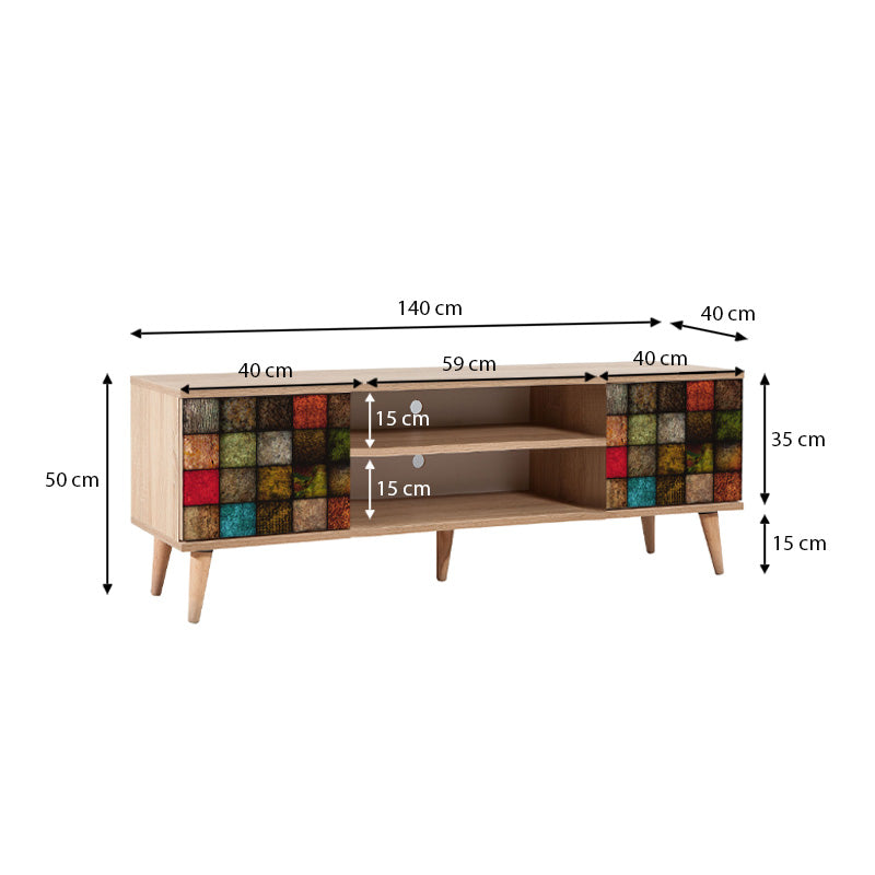 TV Stand ANKARA Natur Multi - Modern and Striking Design